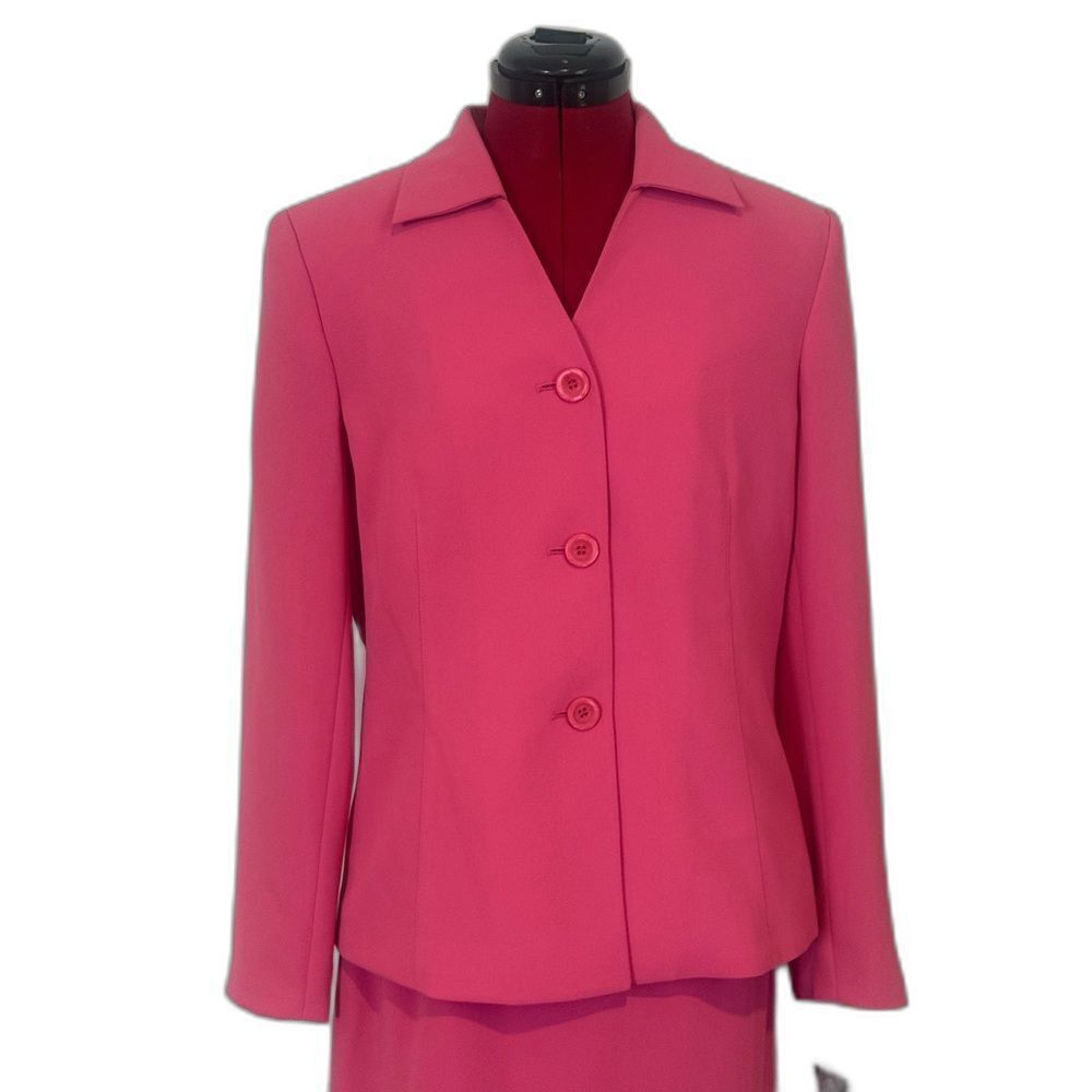 NWT Le Suit Skirt Suit Women's Size 8 Pink 2-Piece Set Blazer & Skirt - Picture 5 of 13